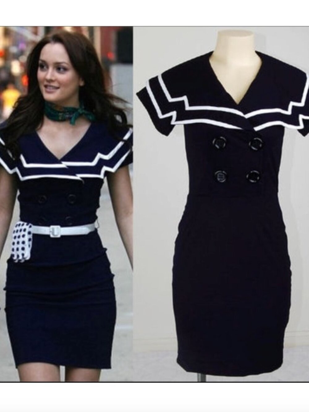 Bettie Page blue sailor dress ASO Blair Waldorf M